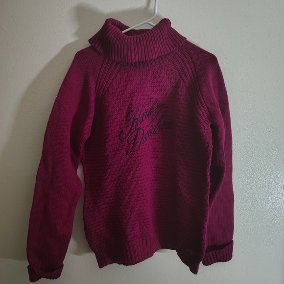 Harley-Davidson Sweaters - Harley-Davidson Women's Deep Red Turtleneck Sweater